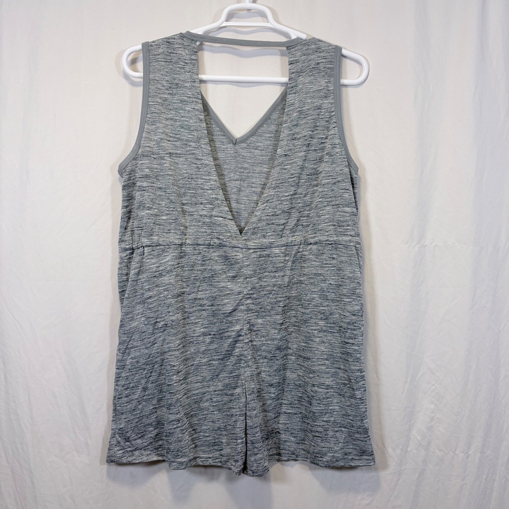 Cupshe Romper Sleeveless Space Dye Drawstring Waist Gray XL - Picture 2 of 5
